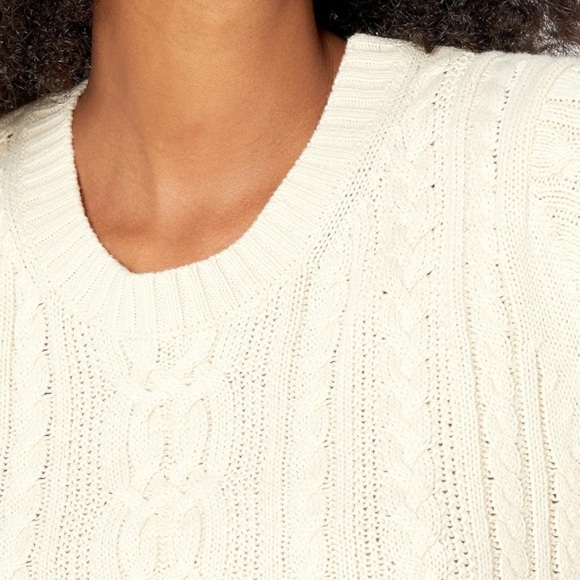 Amazon Essentials Cream Fisherman Cable Crewneck Sweater NWT Size 3X - Picture 3 of 5
